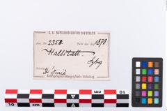 Etikett zu Keramikgefäß (NHMW-PRAE-002358)